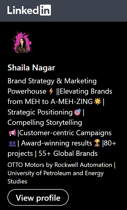 Shaila Nagar LinkedIn Profile